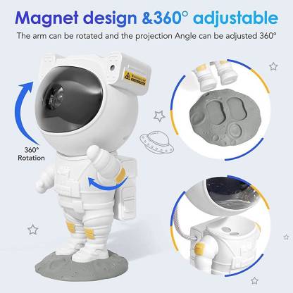 Delrin Astronaut Projector Night Light with Remote Control and 360°Adjustable Design Table Lamp