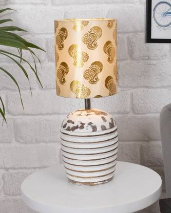 Homesake Ribbed Basket, Modern Table Lamp, with Shade Wooden Base Table Lamp