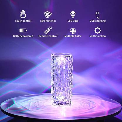 FileTup Crystal Lamp,16 Color RGB Changing Mode LED Night light Table Lamp