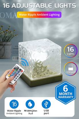 MANSAA Ocean Wave Water Night Light Projector 3D Water Wave Effect Night Lamp