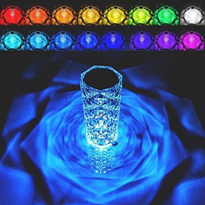 Expression Trading Crystal Diamond Table Lamp,Touch Control Bedside Lamp with USB Port,(16 Color) Table Lamp