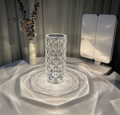 UZAN Crystal Rose Diamond 16 Color RGB Changing Mode_LED_Night_Lights_Table_Lamp Nig Table Lamp