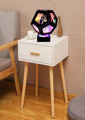 lala hathrasi MDF LED Rotating Pentagon Shape Photo Table Lamp for All (20x15x15cm,11 Photos) Table Lamp