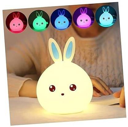 KHIZAR Bunny Lamp Led Cute Rabbit Night Light Abs e USB Rechargeable Bedside Night Lamp Table Lamp
