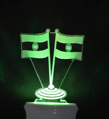 GROWN The Tiranga Flag 3D Illusion Night Lamp Comes with 7 Multicolor Night Lamp