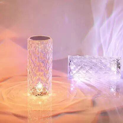MHAX Crystal Rose Diamond 16 Color RGB Changing Mode LED Night Lights - USB Remote Table Lamp