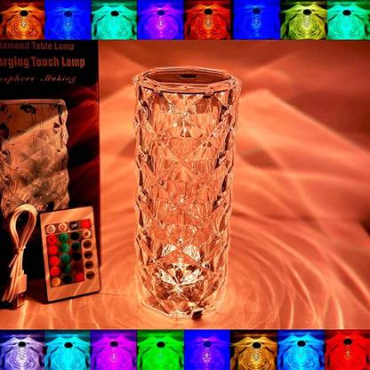 Daizicreation (CRYSTAL) Table Lamp 16 Color Changing LED Night Lights USB Remote Night Lamp