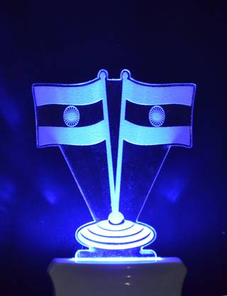 NavyaGoldWinner The Tiranga Flag 3D Night Lamp Come with 7 Multicolor & 3D Design for Rooms Night Lamp