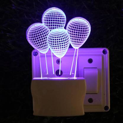 draval 4 ballon 3D Optical Illusion Acrylic Night Lamp, 7 Colors RGB Auto light Night Lamp