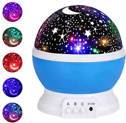 FINARO 360 Rotating Kids Star Master Bed Lamp Moon Star Projector Light Night Lamp