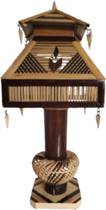 HOME SQUARE Bamboo Antique Table Lampshades in Japanese Style Bulb Holder Included. Table Lamp