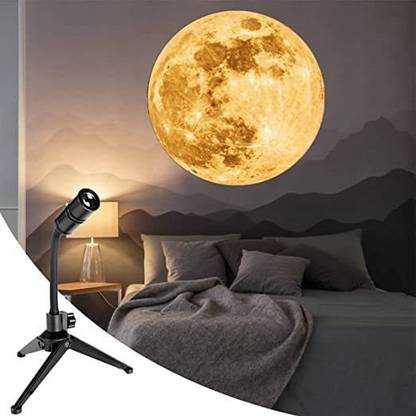 KUNYA Moon Projection Lamp,3D Earth Moon Sunset Lamp Projector,360° Rotatable Bracket Night Lamp