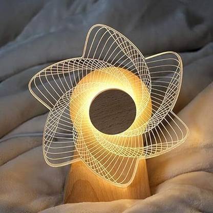 wonder digital Creative 3D Rotating Windmill Led Night Light Table Lamp(Design May Vary) Night Lamp