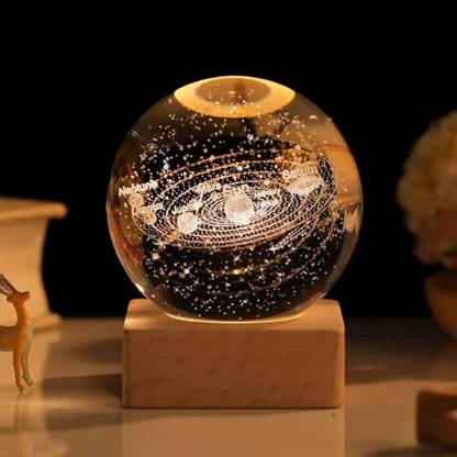 castel Kriq 3D Galaxy Crystal Ball Night Light with Colorful LED Light Night Lamp