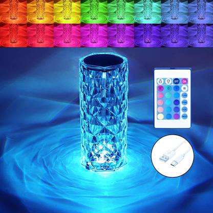 DPM Crystal Diamond Night Light -16 Color RGB Changing LED Lights USB Remote Night Lamp