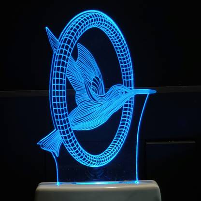 Talgo FLYING BIRD Acrylic 3D Illusion RGB 7 Colour Changing LED Plug n Play Night Lamp