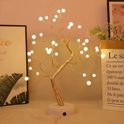xenith LED Tabletop Bonsai Tree Light Touch Switch DIY Artificial Light Tree Lamp Decoration Festival Holiday Battery/USB Operated (Pearl Node Lamp) Night Lamp