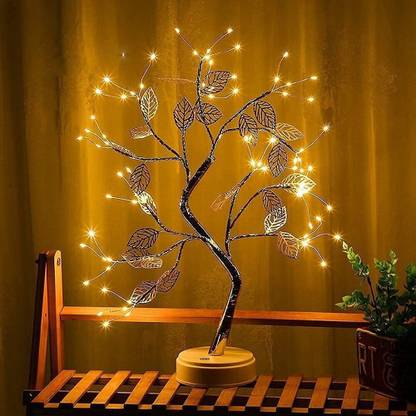 Refulgix Bonsai Desk Tree LED Battery Powered or USB Adapter Table Top Decoration Table Lamp