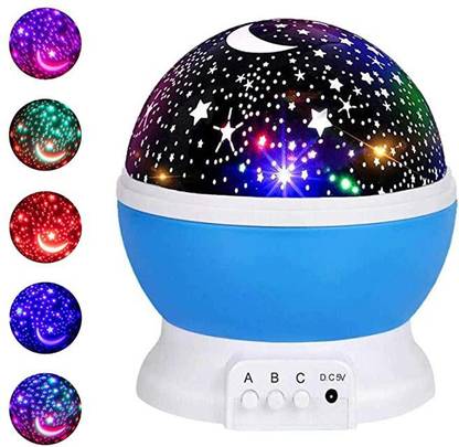 WRADER 360 Rotating Kids Star Master Bed Lamp Moon Star Projector Light Night Lamp