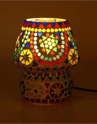 Somil Glass Mosaic Table Lamp For Designer Lighting Effect, LED Compatible Table Lamp