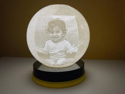 vgdecorarticles Personalized Photo LED Moon Light for Birthday ,Anniversary Gift(10CM) Night Lamp
