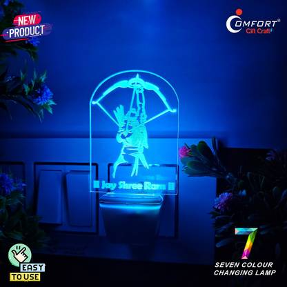 CLI Ram Navami 3D Illusion Led Light Decoration, Jay Shree Ram Navmi Ram Ji Arrow Night Lamp