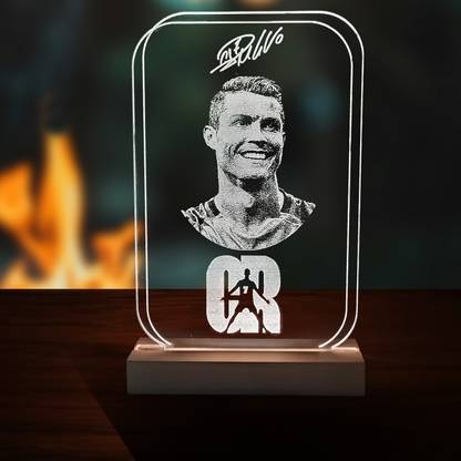 UNIQUE MINIATURE Cristiano Ronaldo Engraved Acrylic Bed Lamp Night Lamp