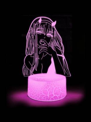 ComicSense Darling in The Franxx Anime Waifu Zero Two Lamp, 16 Color Changing Anime Night Table Lamp