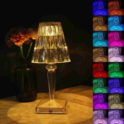 TWIRA 16 Colors RGB Portable Rechargeable Crystal Lamp Touch Diamond Table Light Table Lamp