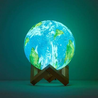 HSV ENTERPRICE NEW Earth Lamp 16 Colors 3D Print LED Earth Light with Stand Night Lamp Table Lamp
