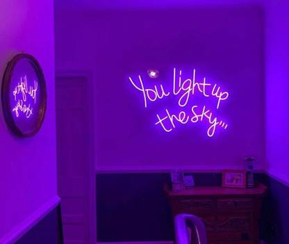 AS GLOWSIGNS You Light Up The Sky''' Neon LED Light Purple Size (30 X 20) inch Night Lamp