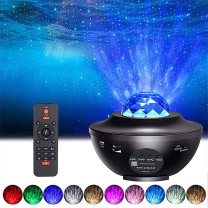 Hujai Smart Night Light Projector With Bluetooth , Nebula Cloud Light Ocean Wave Lamp Night Lamp
