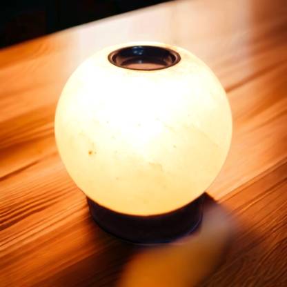 GLOBAL AROMA Globe shape Himalayan Salt Lamp + Aroma Diffuser Table Lamp