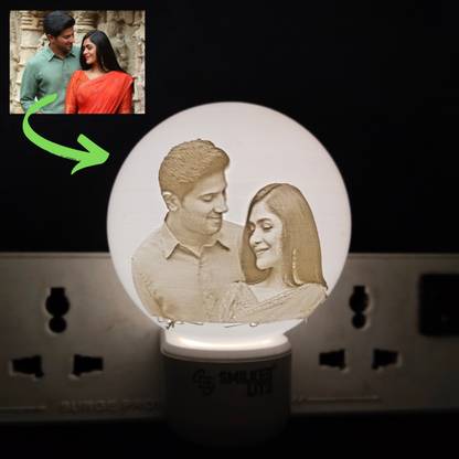 MAGIZHINI STORE Moon Lamp with Photo Print and Greetings gift for Anniversary,Wedding ,Birthday Night Lamp
