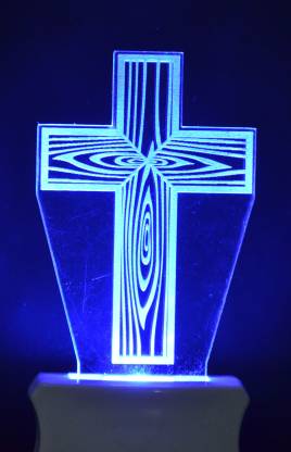 OJASWI The Christian Cross 3D Illusion Night Lamp Comes with 7 Multicolor Night Lamp