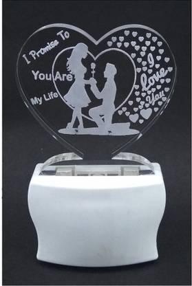 Gkart I Promise To You Are My Life-Heart shape Night Lamp  (11 cm, Wight) at Rs. 129