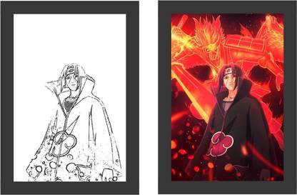 FunBits Itachi Uchiha Light Painting Art Frame | Battery | 5 x 7 inchs Table Lamp