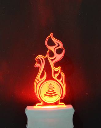 Shree Bajrang The Buring Symbol 3D Illusion Night Lamp Comes with 7 Multicolor Night Lamp