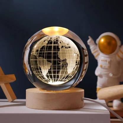 RUDRAKSH 3D earth Crystal Ball Night Lamp Night Lamp