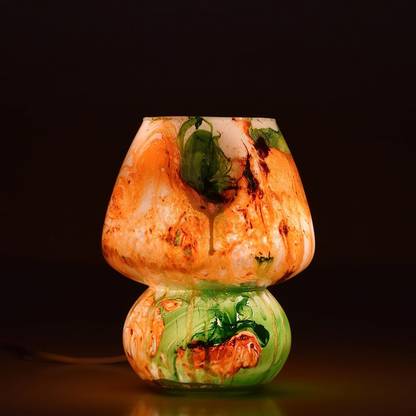 Ionic Glass Orange & Green Marble Design Lamps Home Decor Glass Table Lamps Table Lamp