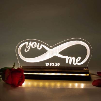 Gifts n Gallery Customized 3D Acrylic Led Lamp Infinity You & Me Table Lamp