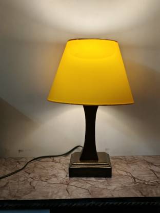 MOMiN Table Lamp with Conical Yellow Shade for Home, Office, Living Room, Bedroom Hall Table Lamp