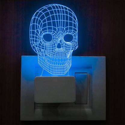 StarLaser 3D Illusion Skeleton Acrylic led Night lamp 7 Color Changing Light with Plug Night Lamp
