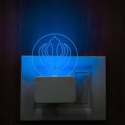 StarLaser Sikh Khanda Symbol Led Night lamp Suitable for Bedroom, Office, Mini Temple Night Lamp