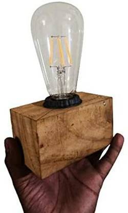 Ecraft Wired Wooden Cuboidal Shape Table Lamp for Study, Laptop ,Professional Uses Study Lamp