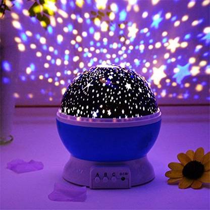 Tradeone Star Master Dream Colorful LED Night Light Rotating Projector Lamp, 360 Degree Moon Star Projection with USB Wire, Turn Any Room Into A Sky, Bulb Light Night Lamp