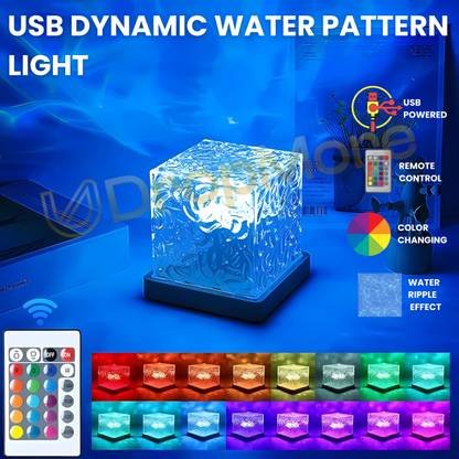 UDropMore USB Dynamic Water Pattern Color Changing LED Table Lamp