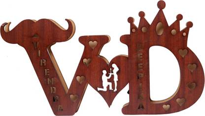 Bade Naam Wala Personalized Gift with Any Alphabet Name Couple Collage Name Letters Engraved Table Lamp
