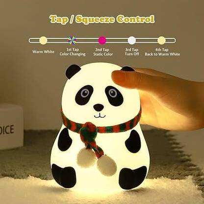 Dwiti Enterprise Cute Panda Silicon USB Rechargeable Night Light Lamp Night Lamp Night Lamp