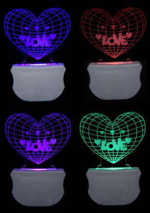 BHAGIRATHI TRADERS The Love Heart 3D illusion Night lamp (PO4), Night Lamp